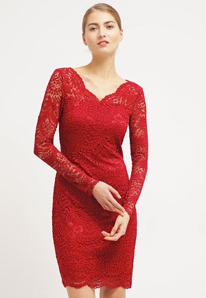 elegant rød kjole fra Vero Moda